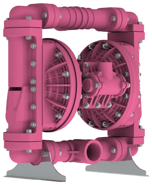 2" Poly Flap Valve Pump side view